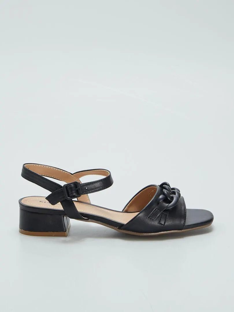 Sandalias de tacón - NEGRO