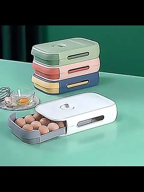 stapelbare plastic opbergdoos voor eierhouders, lade, rollende koelkast-eieren-organizer, ruimtebesparende container, vershoud-eierrekje, keukenaccessoires