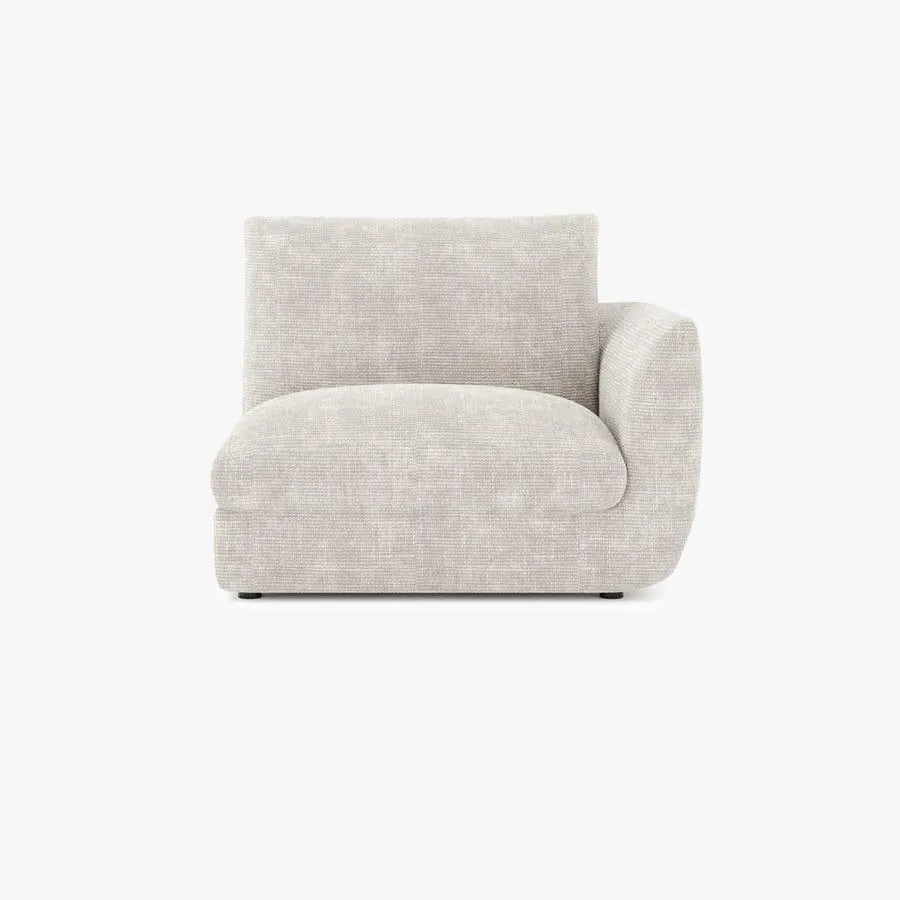 Módulo de sofá com braço direito bege DICAPRIO