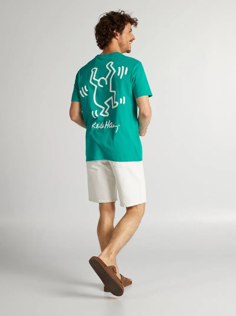 T-shirt com estampado 'Keith Haring' - Verde