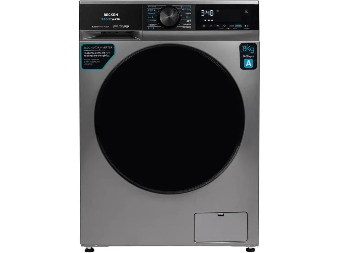 Máquina de Lavar Roupa BECKEN BOOSTWASH BWM8812IX (8 kg - 1400 rpm - Inox)