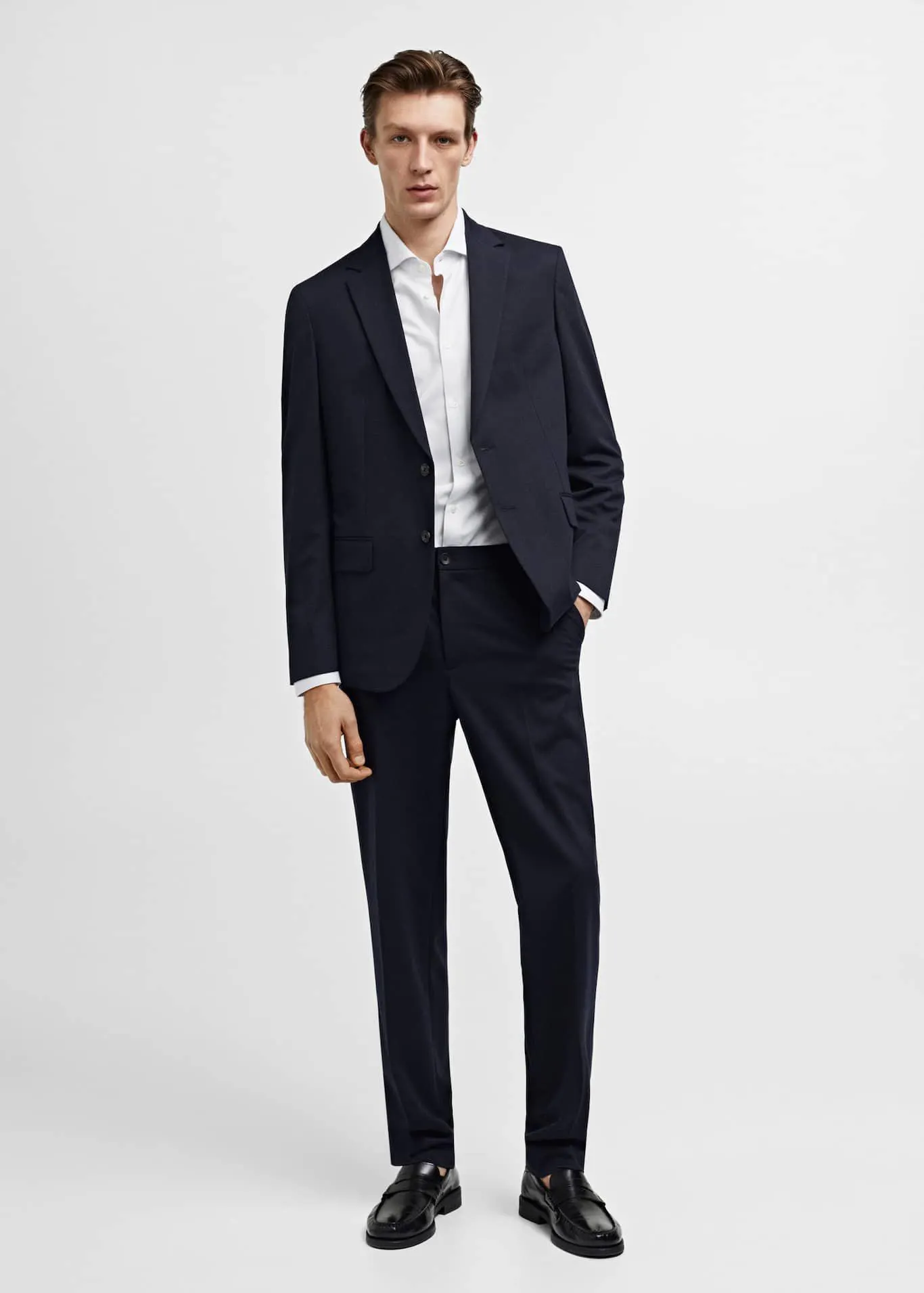 Camisa traje slim fit algodón