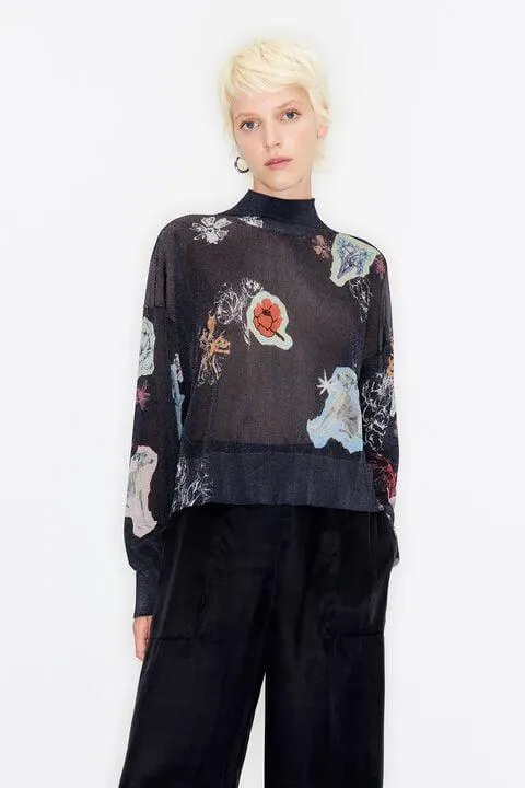 Sweater reto Newspaper dog azul