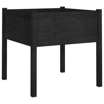 vidaXL Vaso de jardim 70x70x70 cm madeira de pinho maciça preto