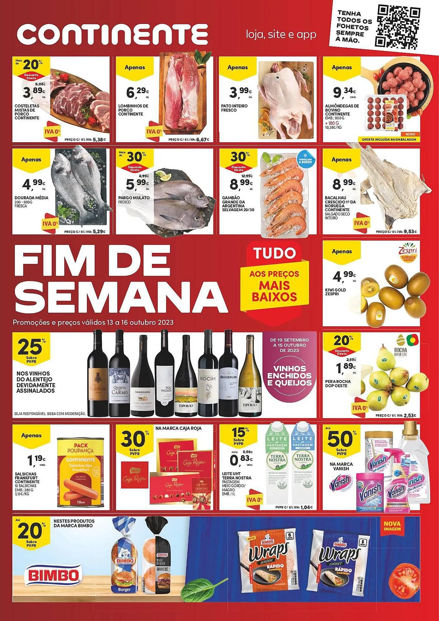 Folheto Folheto Continente de 13 de outubro até 16 de outubro 2023 - Pagina 1