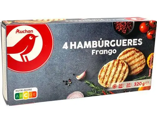 hambúrgueres auchan frango 4un 320g