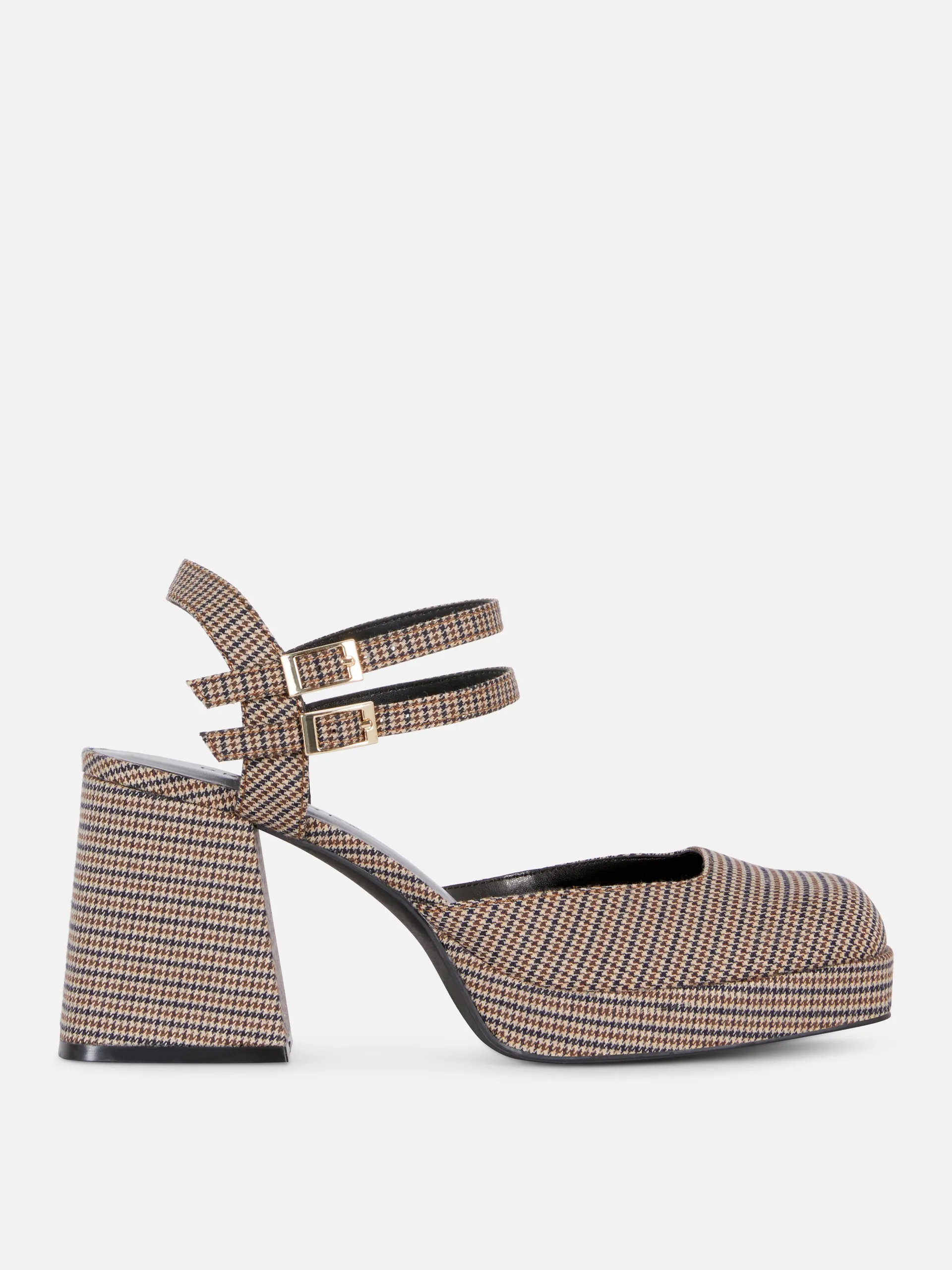 Sandálias salto tira dupla