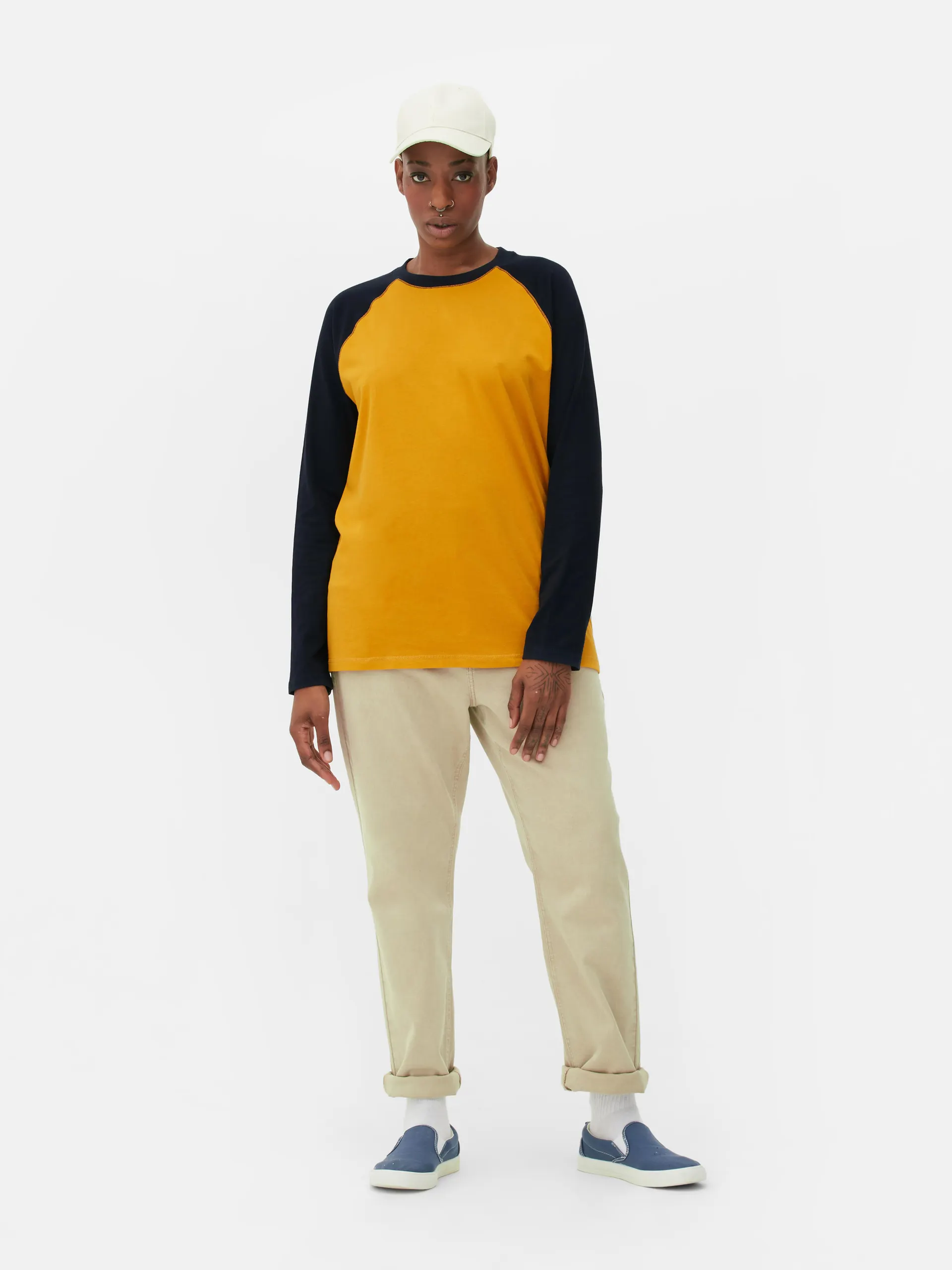 Baseball T-shirt met lange mouwen