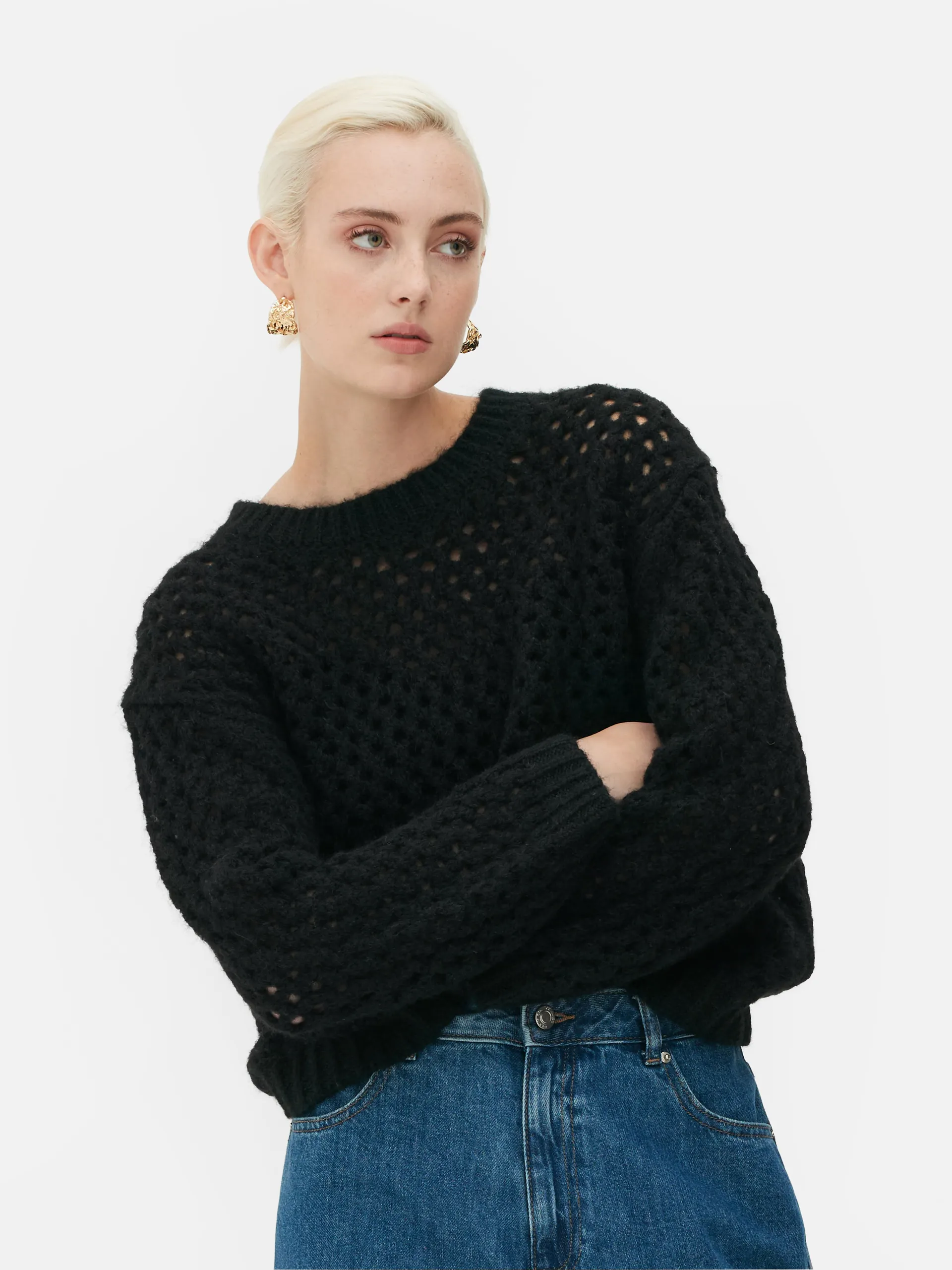 Maglione con punto maglia aperto Rita Ora