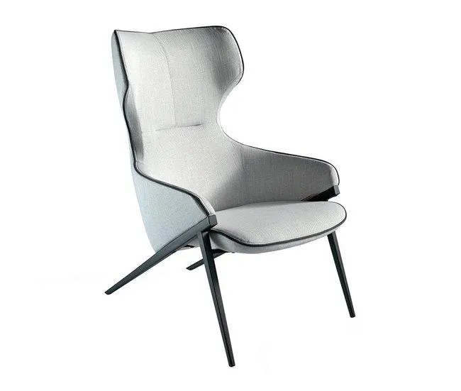 ANGEL CERDA Poltrona em tecido cinzento