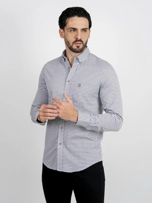Camisa padrão xadrez com bolso