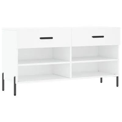 vidaXL Banco sapateira 102x35x55 cm derivados de madeira branco