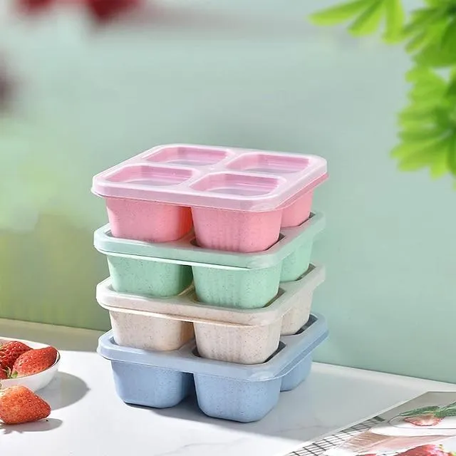 snackboxcontainer, my-orders bentobox, herbruikbare lunchbox met 4 compartimenten snackcontainers voor volwassenen, maaltijdbereidingscontainers herbruikbare lunchsnackcontainers voor werk en reizen