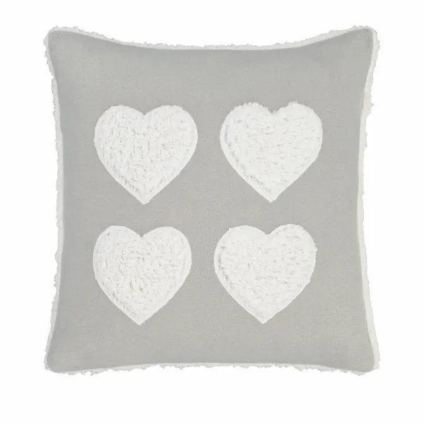 Cosy Heart Capa de Almofada Prata