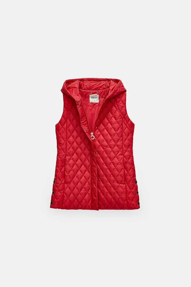 Colete comprido acolchoado