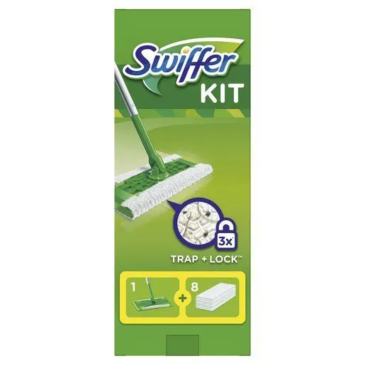 SWIFFER Kit Sweeper 1 Mopa + 8 Toalhitas Secas + 3 Toalhitas Húmidas 1 un