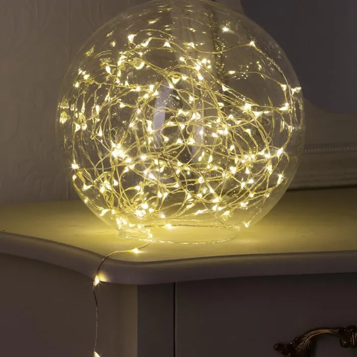 Série Luminosa De Natal Branco Quente Fixo 20 LEDs 2m