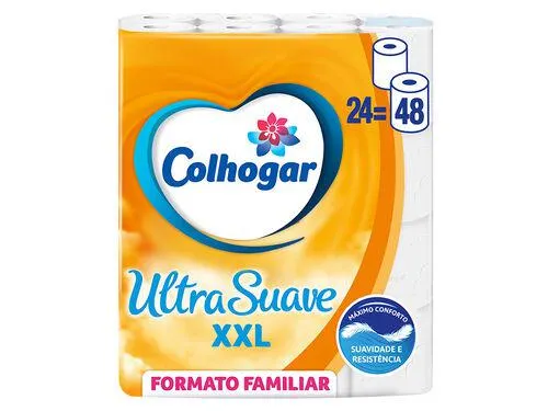 papel colhogar higiénico ultra suave xxl 24rolos=48rolos