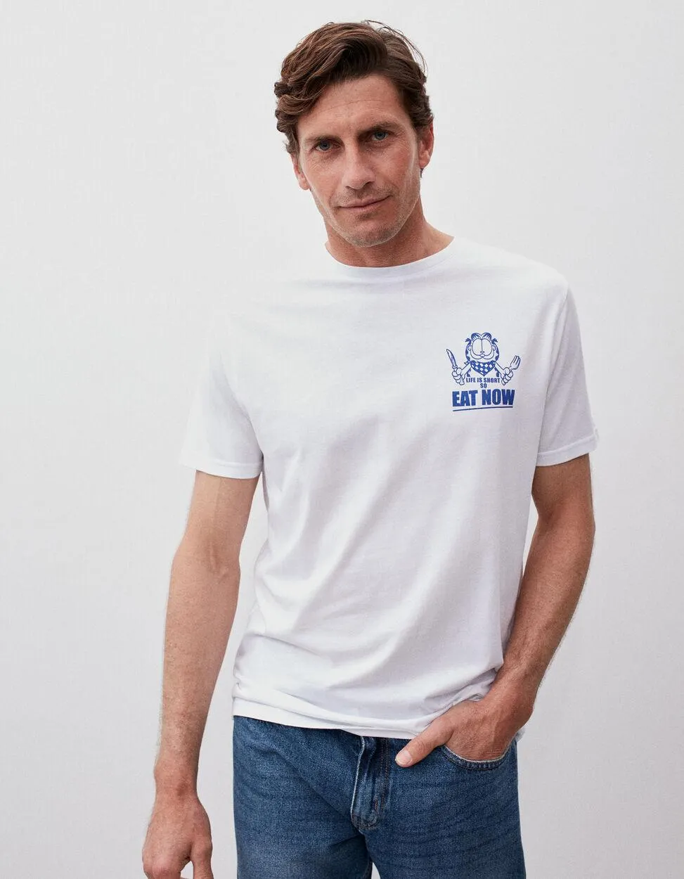 T-shirt 'Garfield', Homem, Branco