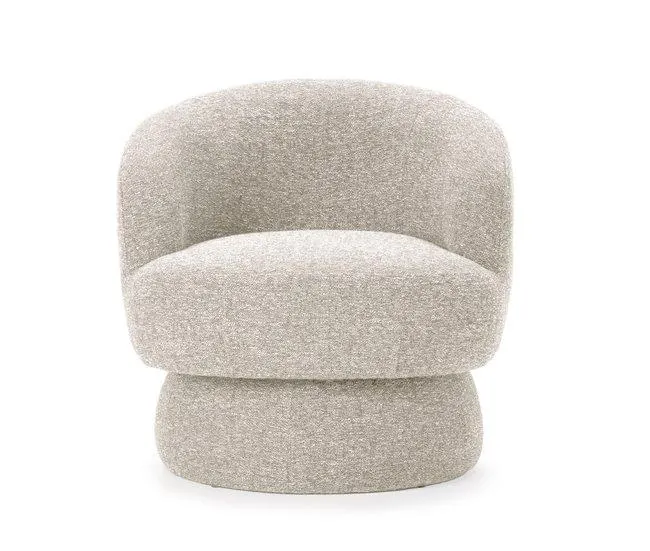 Cadeirão decorativo rotativo DALI cor bege