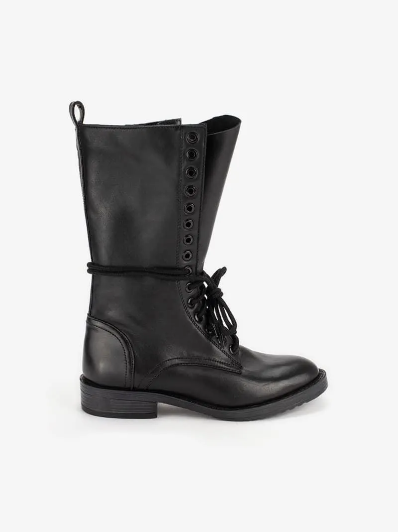 BOTA ALTA ESTILO MILITAR EM PELE DE ATACADOR