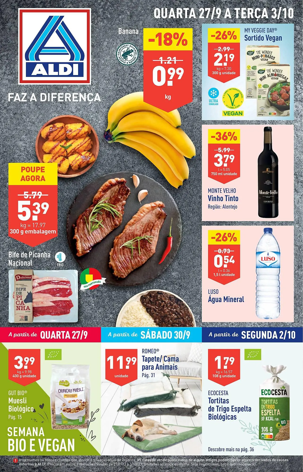 Folheto Folheto ALDI de 27 de setembro até 3 de outubro 2023 - Pagina 1