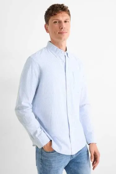 Shirt - regular fit - button-down collar - striped