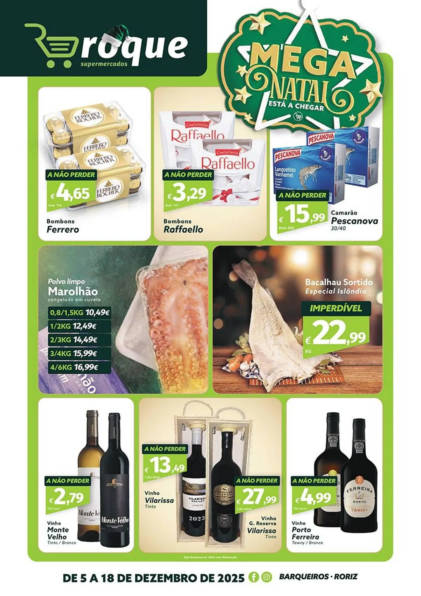 Folheto Folheto Roque Supermercados de 5 de dezembro até 18 de dezembro 2025 - Pagina 1