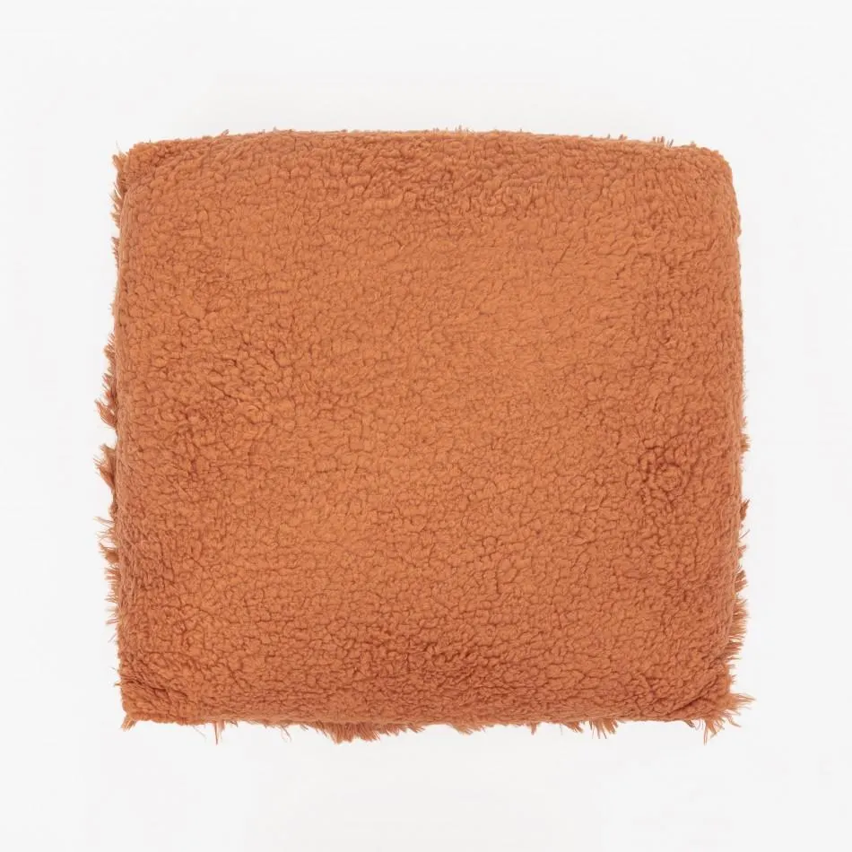 Almofada pelo sherpa mandarina 45x45