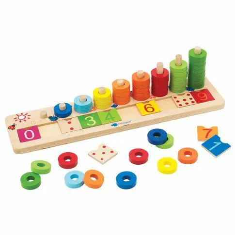 Jogo para aprender a contar de madeira