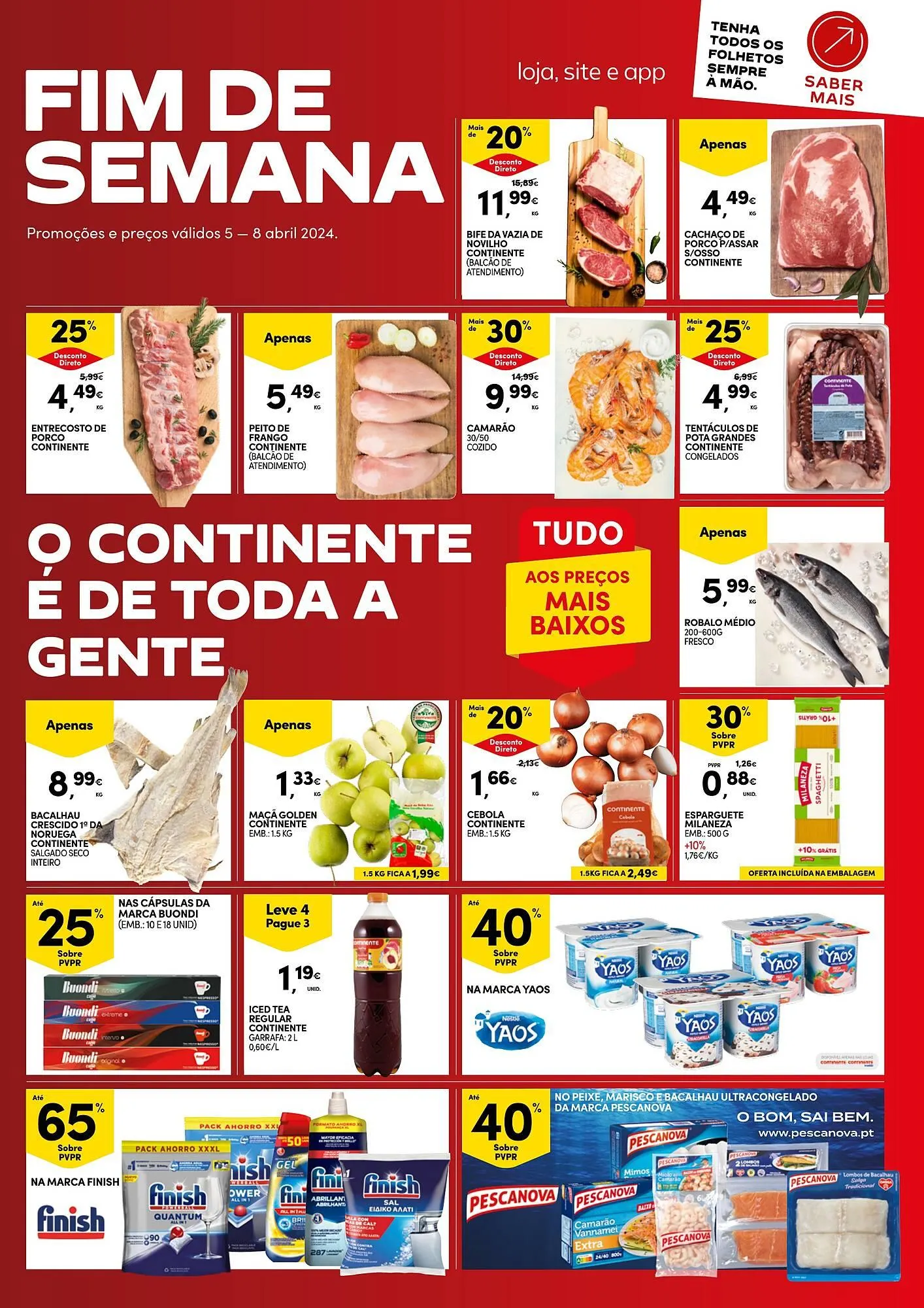 Folheto Folheto Continente Fim de Semana de 5 de abril até 8 de abril 2024 - Pagina 1