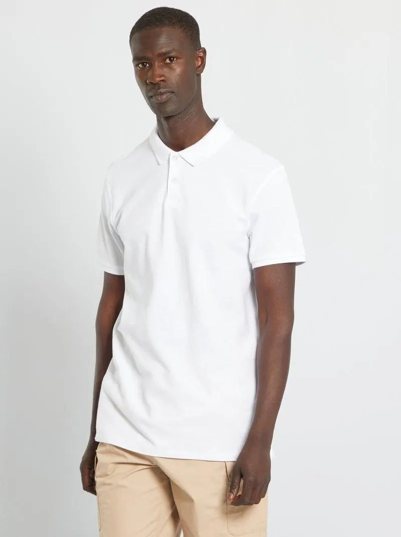 Polo em piqué de algodão - Branco