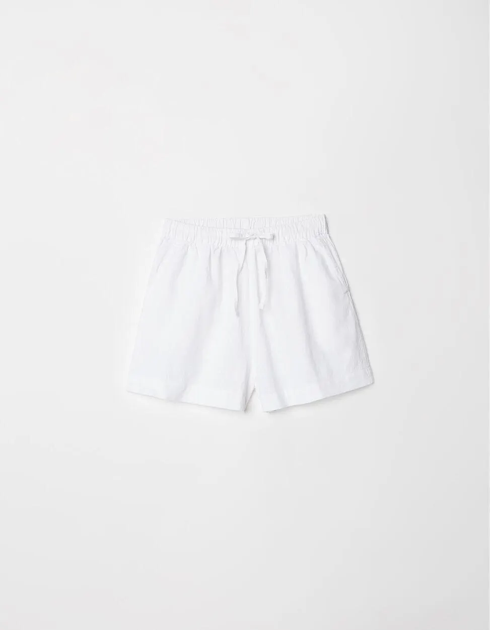 Calções Mistura de Linho, Mulher, Branco