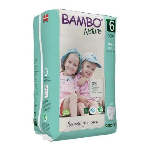 Bambo Nature Fralda Cueca de Treino Tamanho 6 XXL +18Kg 18 Unidades