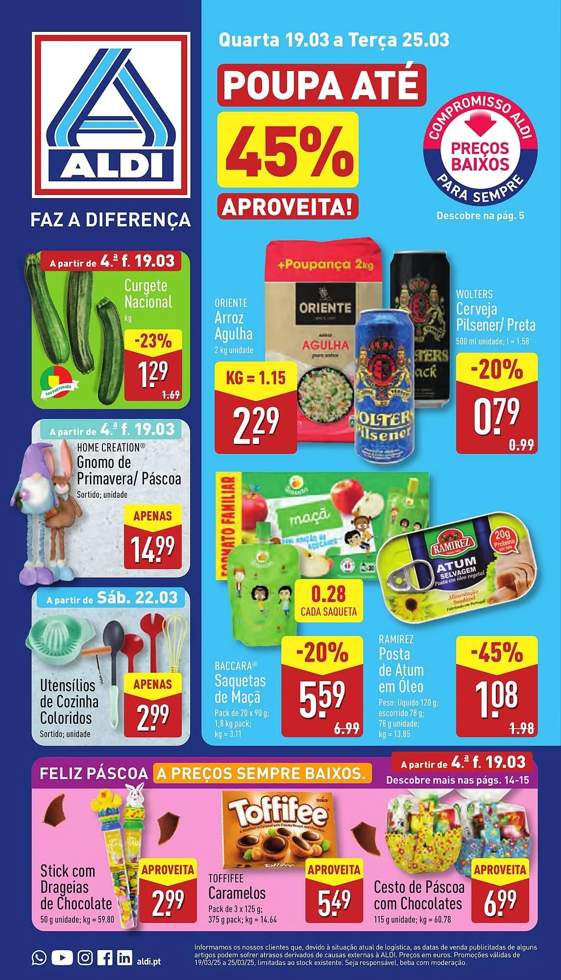 Folheto Folheto ALDI de 19 de março até 25 de março 2025 - Pagina 1