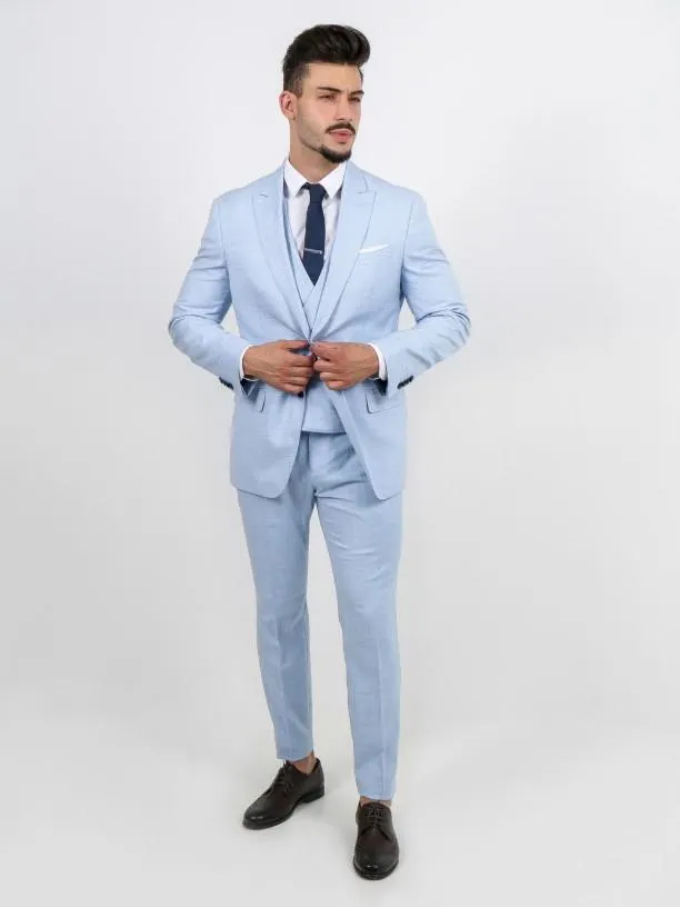 Fato liso slim fit com colete