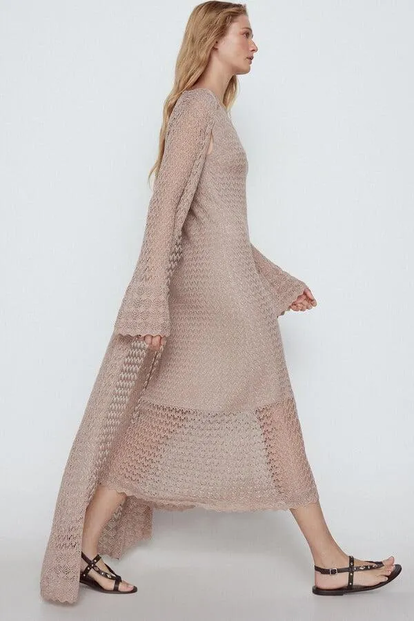 Chaqueta punto calado lurex