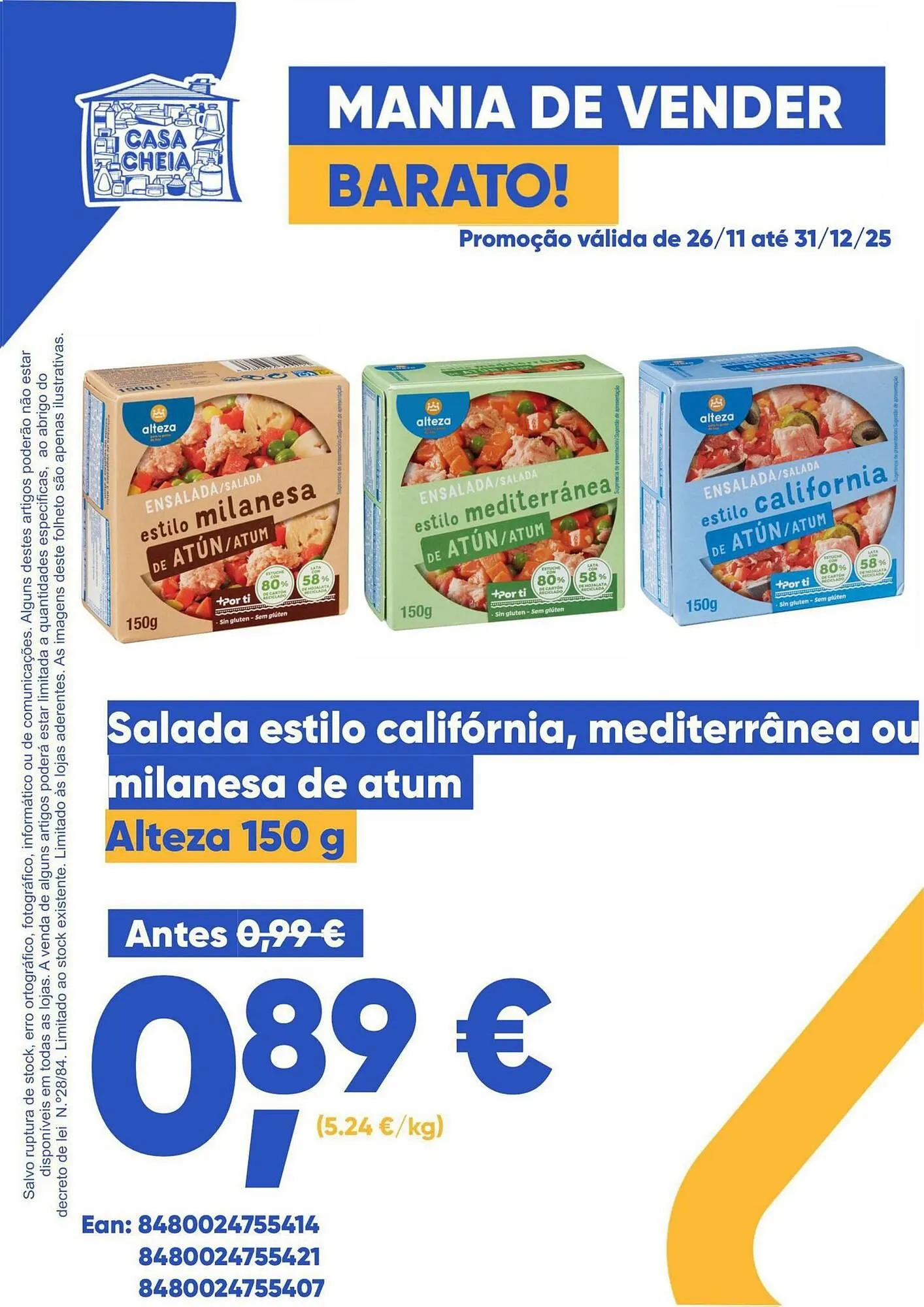 Folheto Folheto Casa Cheia de 26 de novembro até 31 de dezembro 2025 - Pagina 1