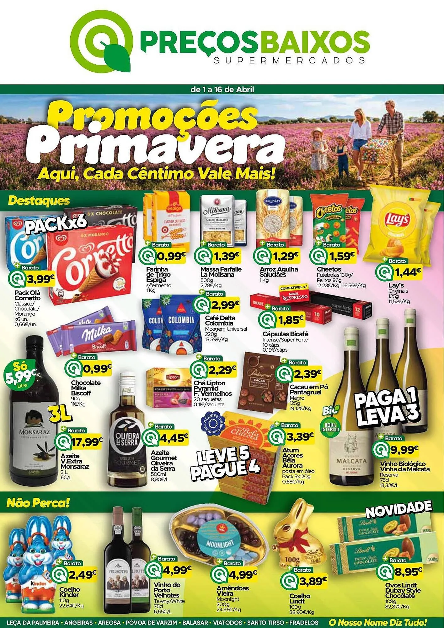 Folheto Folheto Supermercados Preços Baixos de 1 de abril até 16 de abril 2026 - Pagina 1