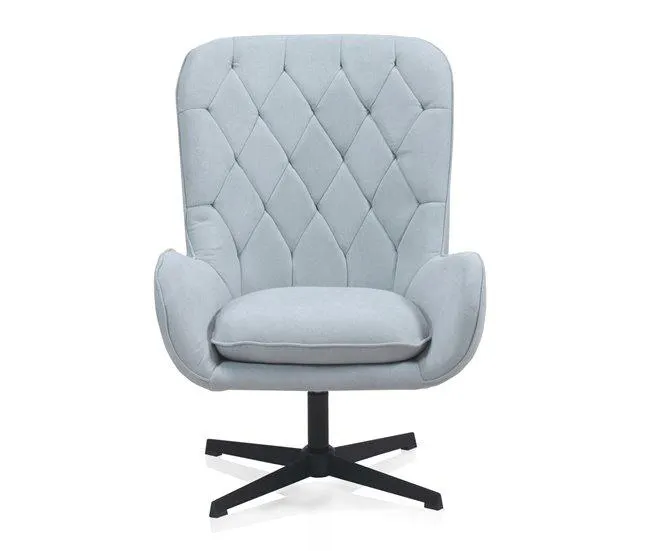 Cadeirão giratório estofado com pernas metálicas