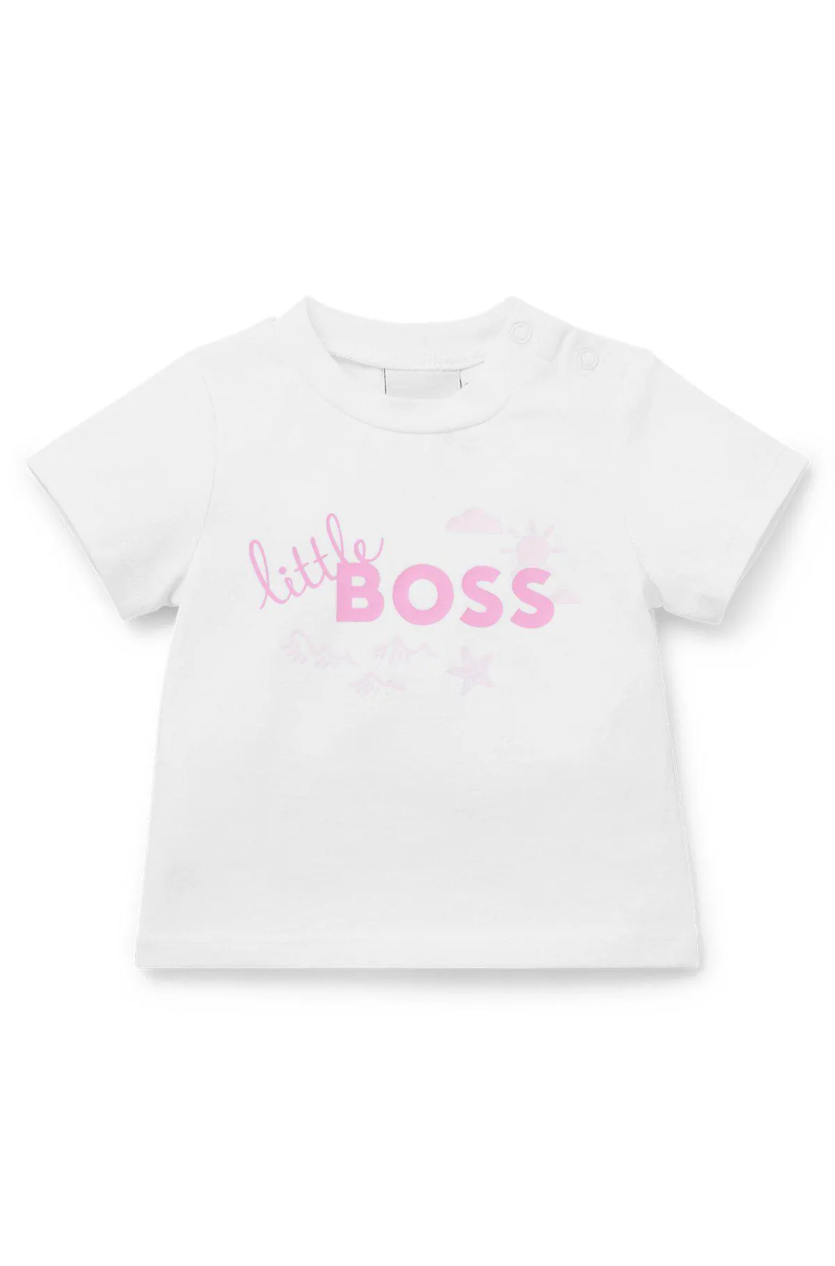 T-shirt para bebé em algodão elástico com estampa de logótipo