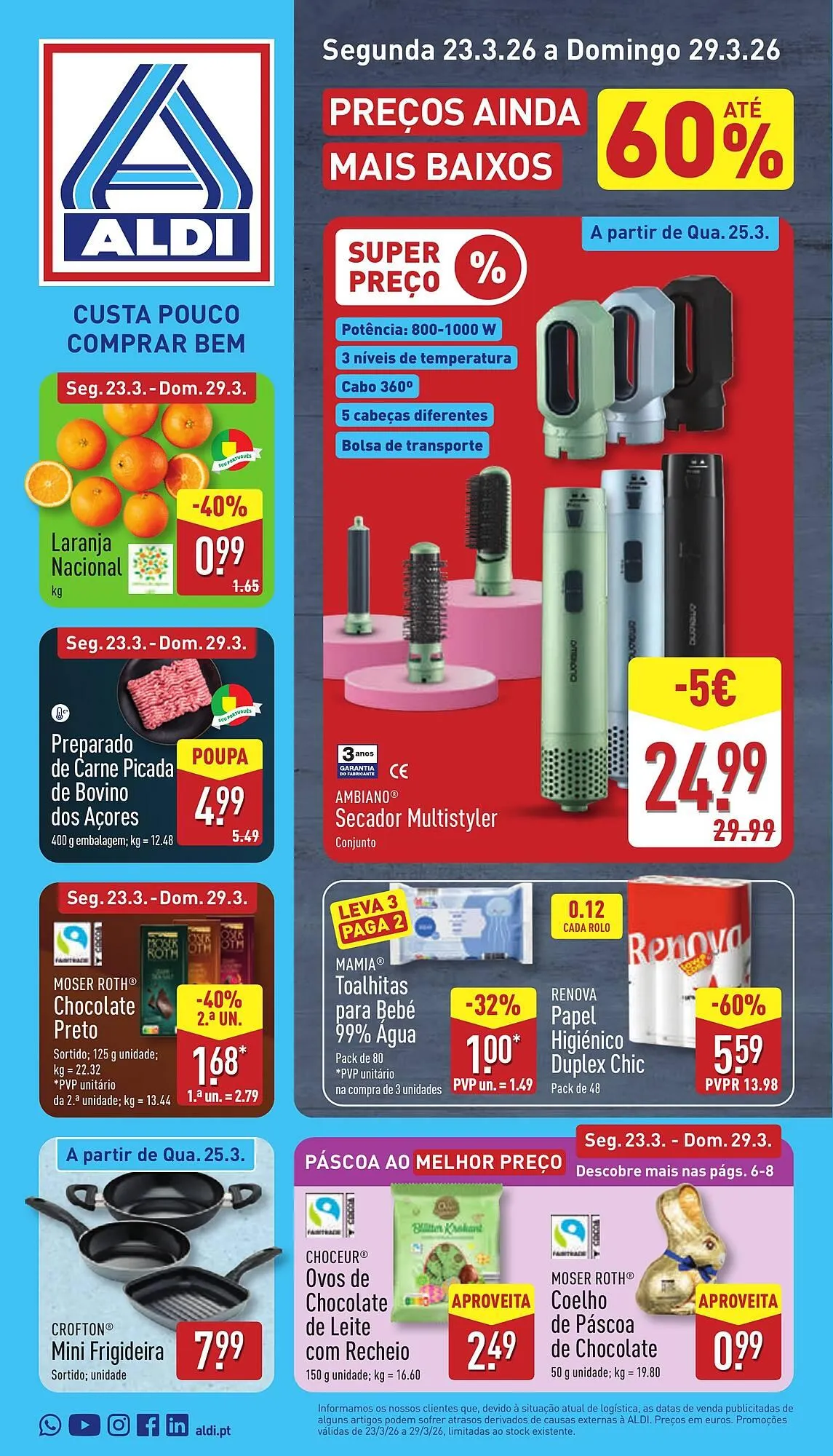Folheto Folheto ALDI de 23 de março até 29 de março 2026 - Pagina 1