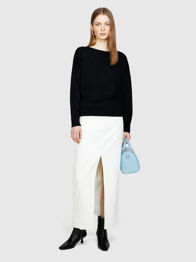 Camisola com decote à barco