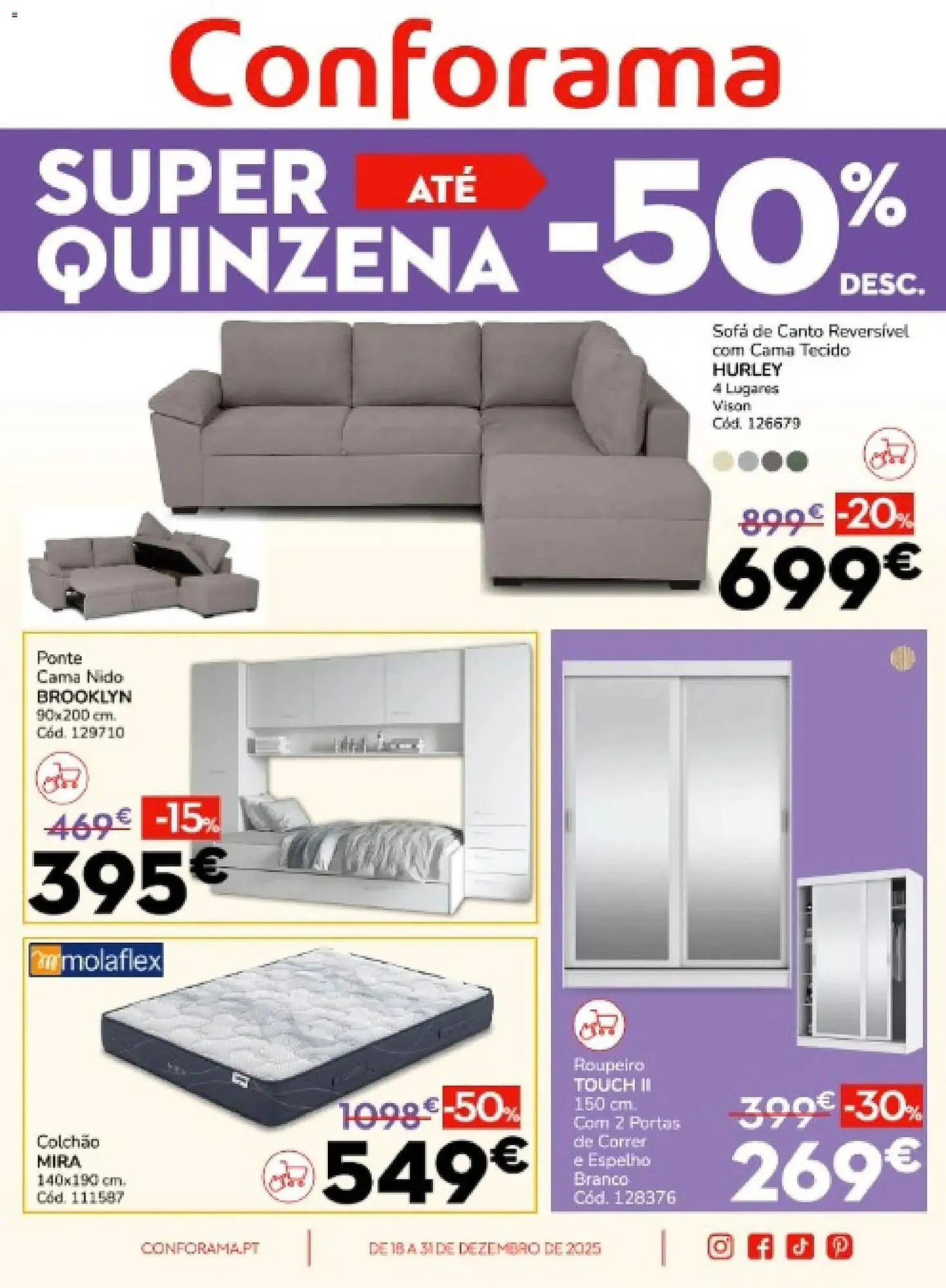 Folheto Folheto Conforama de 18 de dezembro até 1 de janeiro 2026 - Pagina 1