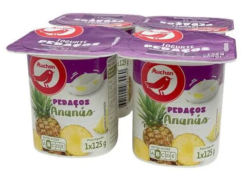 iogurte auchan pedaços ananás 4x125g
