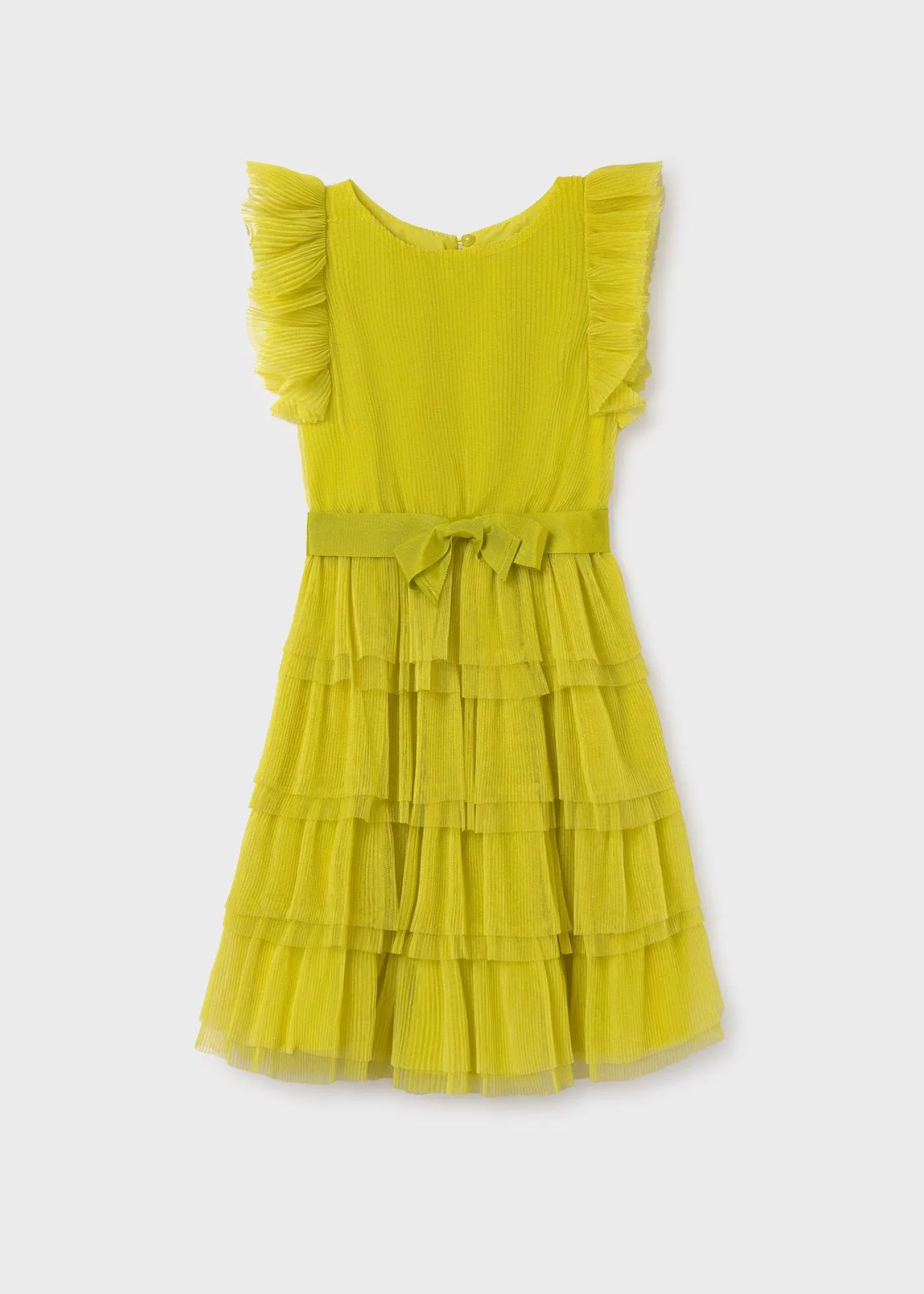 Vestido folhos tule rapariga