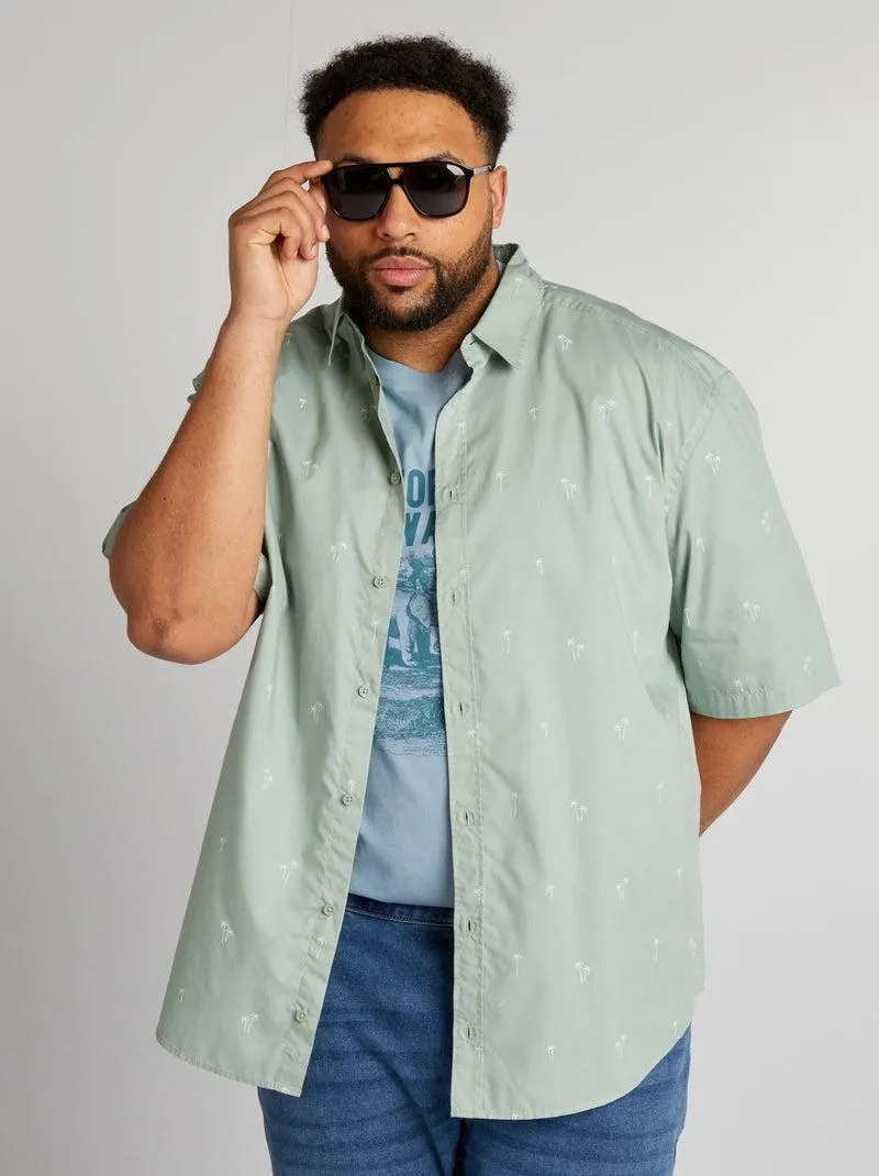Camisa de manga curta 'palmeiras' - VERDE