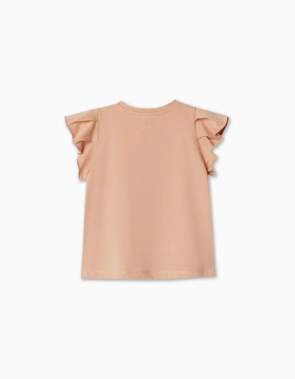 T-shirt Folhos, Bebé Menina, Laranja Claro