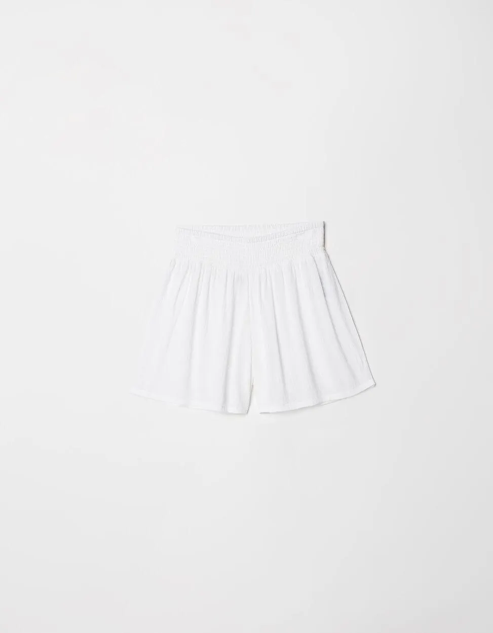 Calções Cintura Elástica, Mulher, Branco