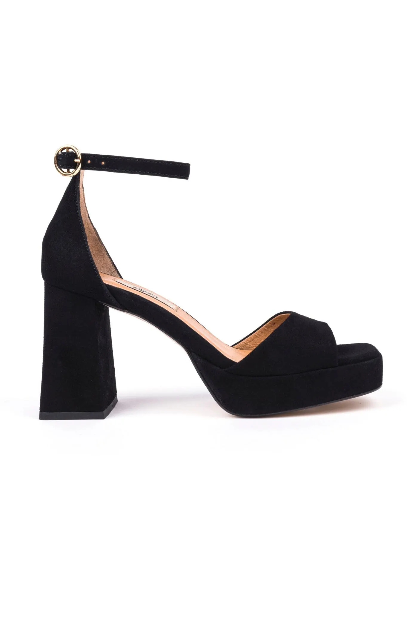 Sandálias de festa salto alto em camurça - Black